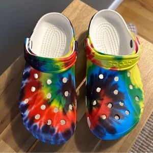 Tie Dyed Crocs Size 8w/6m NWOT